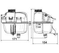 MAHLE Aftermarket Vaso de expansión, refrigerante para MINI: MINI & BMW: i8, i3 (Ref: CRT 87 001S)