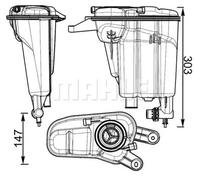 Depósito compensación, refrigerante negro CRT 95 000S MAHLE para AUDI Q5 A5