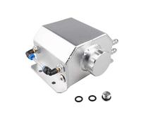 Depósito Compensación Refrigerante Tanque De Depósito De Aceite De Aluminio De 1 L Con Tapón De Drenaje Y Respiradero Estilo Universal(Silver)