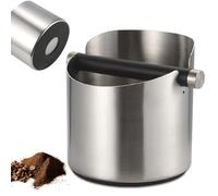 Depósito de 0,6 L para portafiltros, bandeja de acero inoxidable para eliminar fácilmente los posos de café húmedos para cafetera expreso (plata)