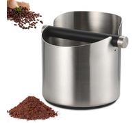 Depósito de 600 ml para portafiltros, bandeja de acero inoxidable para eliminar fácilmente los posos de café húmedos para cafetera expreso (plata)