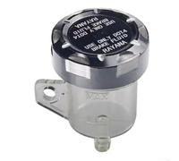 Depósito de aceite de freno de motocicleta con taza transparente y construcción de aleación de aluminio CNC para una visibilidad fiable del líquido de frenos y montaje en el manillar (recto negro