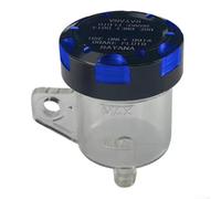 Depósito de aceite de freno de motocicleta, copa transparente de aleación de aluminio CNC para sistemas de freno de bomba directa con construcción y ajuste ancho de motocicleta (recto negro/azul)
