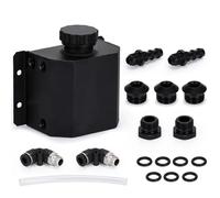 Depósito de aceite para automóvil aluminio 1 l y 1000 ml con tapón drenaje universal(Black)