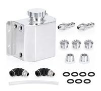 Depósito de aceite para automóvil aluminio 1 l y 1000 ml con tapón drenaje universal(Silver)