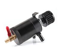 Depósito de Aceite para Automóvil Lata de Captura de Aceite Universal Tanque de Depósito de 2 Puertos Con Válvula de Drenaje Respiradero Con Deflector Capacidad de 5 Oz