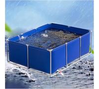 Depósito de agua grande para acuicultura al aire libre con soporte, color azul, 2 x 1,5 x 0,9 m, ideal para peces koi, tortugas y piscinas, cisterna de acuario