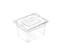 Depósito de agua para cocinar al vacío con capacidad de baja temperatura, material PC, base de 60 mm, cuerpo transparente con marcas de volumen (11 L)