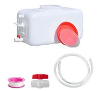 Depósito de almacenamiento de plástico blanco de grado alimenticio con tapa, contenedor de agua duradero con mango, ideal para el hogar, jardín y uso al aire libre, soluciones versátiles y fiables