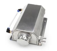 Depósito de expansión Depósito Universal De Aceite Aluminio 1 L O 2 Para Radiador, Refrigerante Motor, Y Combustible, Con Tapón Drenaje Respiradero(2L-Silver)