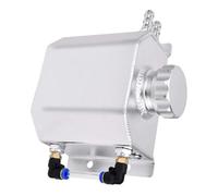 Depósito de expansión Tanque Agua Expansión Depósito Desbordamiento Radiador Refrigerante 1L Para Vehículos Con Interfaz Adaptador 12 Mm(Matt Silver)