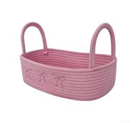 Depósito de inodoro para cesta organizadora superior 33 cm Inodoro de | Se adapta perfectamente a tanques de inodoro, diseño de lazo rosa, tacto de algodón suave, sostiene papel higiénico y toallas