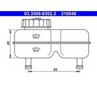 Depósito de líquido de frenos 03.3508-8302.3 ATE para OPEL DAF