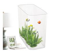 Depósito de Peces Transparente - Acuario Betta Compacto | Recipiente de Escritorio Ligero con diseño Abierto, Espacio de visualización Limpio para el salón de Las Tortugas Guppy Camarones