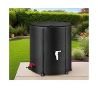 Depósito de recogida de agua de lluvia, Barril plegable de la colección del agua lluvia con el filtro y grifo 50L multicolor a 1000L(Black,1000L)