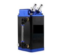 Depósito de refrigeración Kit separador de respiradero automático para tanque de captura de aceite de motor, forma cuadrada(Blue)