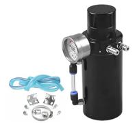 Depósito de refrigeración Respiradero del depósito del tanque de captura de aceite del motor + manómetro + manguera azul/rojo/plata/negro(Black)