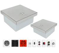 Depósito de suelo de acero inoxidable sin bordes, retráctil, con cerradura, caja de enchufe para suelo hueco y pavimento (cargador rápido USB-C de 45 W)