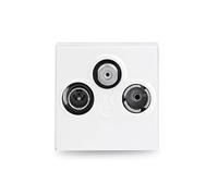 Depósito de suelo retráctil IP66, acero inoxidable, redondo, caja de montaje opcional, con insertos LIVOLO 088064, caja de suelo (uso TV/SAT/FM RADIO LG-78786-11 blanco)