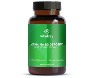 Depósito de vitamina D3 1.000 UI por día - 120 tabletas veganas