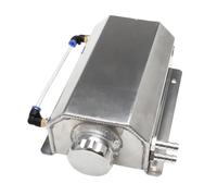 Depósito desbordamiento Tanque De Agua Recuperación 1L/2L Depósito Refrigerante Desbordamiento Radiador Aleación Aluminio Depósito Universal Pulido Accesorios Para Automóvil(Silver 2L)