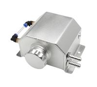 Depósito desbordamiento Tanque De Agua Recuperación 1L/2L Depósito Refrigerante Desbordamiento Radiador Aleación Aluminio Depósito Universal Pulido Accesorios Para Automóvil(Silver 1L)