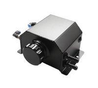 Depósito desbordamiento Tanque De Agua Recuperación 1L/2L Depósito Refrigerante Desbordamiento Radiador Aleación Aluminio Depósito Universal Pulido Accesorios Para Automóvil(Black 1L)