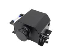 Depósito desbordamiento Tanque De Desbordamiento De Refrigerante De Motor De Aleación De Aluminio Universal, 1000 Ml/2000 Ml, Cuadrado, 1 L/2 L, Con Tapón De Drenaje.(1L-Black)