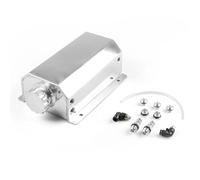 Depósito desbordamiento Tanque De Ventilación Universal De Aleación De 2L Para Aceite De Motor, Combustible Y Gas, Botella Para Refrigerante, Depósito Desbordamiento Radiador(Silver)