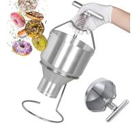 Depósito manual de donas - Máquina de donas ajustable de 3 L con soporte y tolva cuentagotas para dar forma uniforme y dispensar masa