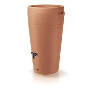 Depósito para agua de lluvia Tube 230L | Ø59,3 x 109,5 cm | 2 puntos de fijación | Incluye inserto para flores, grifo y sistema de recogida de agua | Tanque de jardín | Color terracota diseño moderno