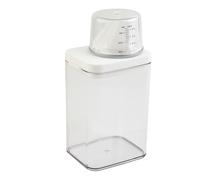 Depósito para detergente con vaso dosificador, hermético | Caja de almacenamiento con boquilla para polvo y líquido, dispensador a prueba de fugas para cocina y lavandería, T, 1900 ml