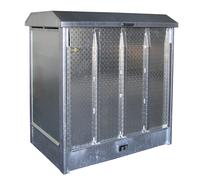 Depósito para sustancias peligrosas eurokraft pro, con puerta de aluminio como rampa de acceso