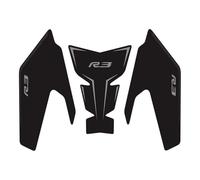 Depósito Pegatina Pegatina Para Depósito De Combustible Para YAMAHA YZF R3 YZF-R3 YZFR3 2019-2026 Protector Lateral Goma Adhesivos Antideslizantes Protector Tanque Motocicleta(negro 3)