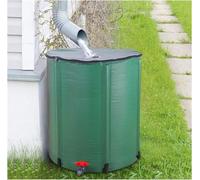 Depósito plegable de recogida de agua de lluvia de 200 litros con grifo, válvula de desbordamiento y malla, ideal para riego de jardín, solut de agua portátil para cosecha de lluvia
