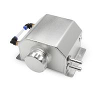 Depósito Refrigerante Depósito Depósito Universal De Aceite De Aluminio De 1 L O 2 L Para Radiador, Refrigerante De Motor, Aceite Y Combustible, Con Tapón De Drenaje Y Respiradero.(1L-Silver)