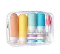 DEPOZA - Juego de 16 botellas de viaje - Recipientes de silicona a prueba de fugas aprobados por la TSA para artículos de cambiador, acondicionador, champú, loción y accesorios de lavado corporal, 16