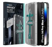 Deppa |2 Piezas| Privacidad Protector de Pantalla Para iPhone 14 Pro Max (6.7") con Kit de Instalación Inteligente | Sin Polvo ni Burbujas | Cobertura Completa | Antirayaduras | Antihuellas