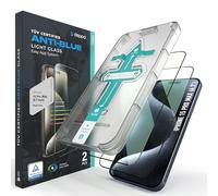 Deppa |2 Piezas| Protector de Pantalla Anti Luz Azul para iPhone 15 Pro Max (6.7”) de Cristal Templado 9H, Antiarañazos, Antihuellas, con Kit de Fácil Instalación