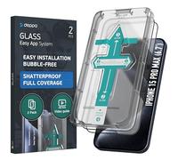 Deppa |2 Piezas| Protector de Pantalla para Iphone 15 Pro Max (6.7') de Cristal Templado [Cobertura Total] con Kit de Fácil Instalación - VidrioTemplado Pelicula [Guía de Instalación en Vídeo]