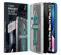 Deppa |2 Piezas| Protector de Pantalla Privacidad iPhone 13 Pro Max /14 Plus (6.7') | Cristal Templado Antiespía | Cobertura Total | Instalación Fácil sin Burbujas | Antirayaduras