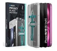 Deppa | 2 Piezas | Protector de Pantalla Privacidad para iPhone 16, iPhone 15 (6,1") | Cristal Templado 9H | Anti-Espía | Antihuellas, Antiarañazos | Sin Burbujas | Kit de Instalación Fácil