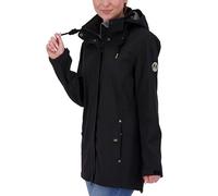 DEPROC-Active Damen Softshellmantel Kurzmantel mit Kapuze Gefüttert Softshelljacke Übergangsjacke #Ankerglutbrise Chaqueta Softshell, Negro, 38 Mujeres