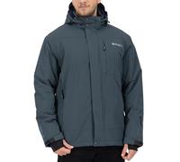 DEPROC-Active Herren Winterjacke Skijacke Abnehmbare Kapuze Gefüttert Wasserdicht Wetterfest Windbreaker Übergangsjacke Parka Chaqueta de Invierno, Gris Oscuro, 3XL Grande Hombres