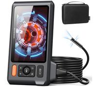 DEPSTECH 5 Pulgadas Screen Endoscopio Industrial,1080P Cámara Inspección Tuberias de Tres Lente scon 8+2 Luces,Impermeable IP67 de 7.9mm Boroscopio Digital cámara con Cable de Serpiente Flexible