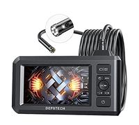 DEPSTECH Cámara de Inspección Industrial Doble Lente 1080P HD Endoscopio Pantalla LCD 4,3’’ Boroscopio Semirrígido 7.9mm IP67 a Prueba de Agua Endoscópica con 7 LED, Tarjeta 32G & Accesorios -Cable 5M