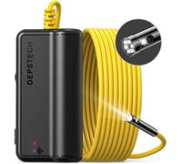 DEPSTECH Cámara de Inspección WiFi 1080P HD Doble Lente Endoscopio 7,9mm Lente Zoom Video Boroscopio Impermeable Semirrígido Cable de 5M con 7 LED para Android & iOS Teléfono, Tablet