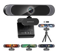 DEPSTECH Cámara web para PC, cámara web 4K con micrófono, enfoque automático, cámara web HD con sensor de imagen y cubierta de privacidad, Plug and Play, cámara web USB de 8 MP para laptop, PC, Mac