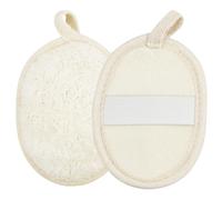 Depurador corporal exfoliante de esponja natural de lufa (2 piezas), hecho de esponja de lufa de ducha ecológica y biodegradable, lufa para mujeres y hombres,beige