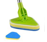 Depurador de baño - Cepillos para limpieza, limpiador de azulejos extensible 2 en 1 con cabezal ajustable, esponja de cepillo de limpieza desmontable para zócalo, baño, bañera, suelo y pared